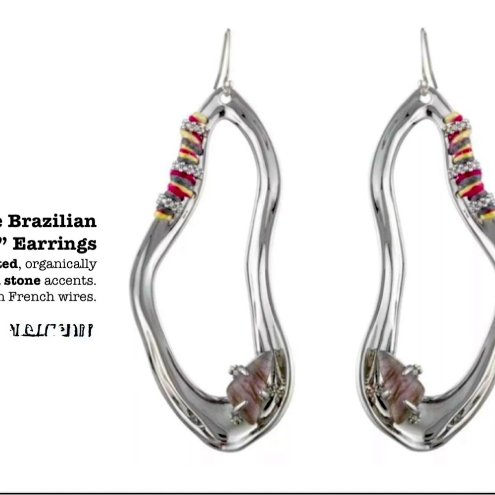 Alexis Bittar rhodium plated, french wired,   Earrings.